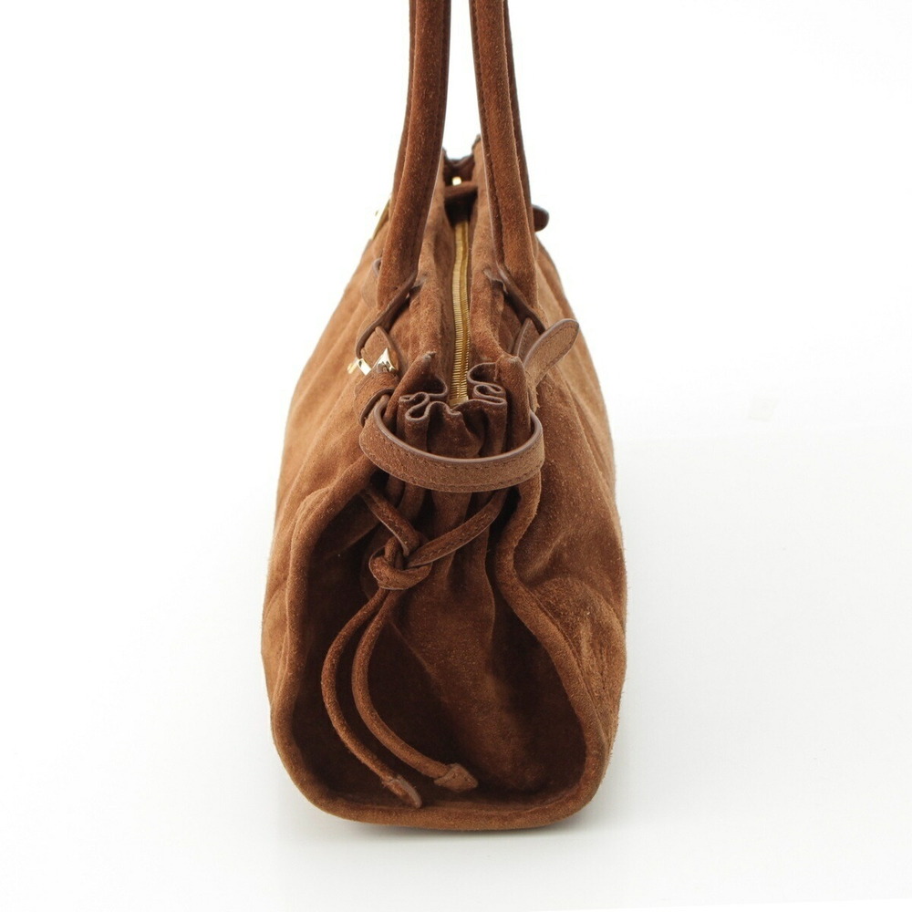Prada Bonnie Suede Handbag Brown - Picture 4 of 10